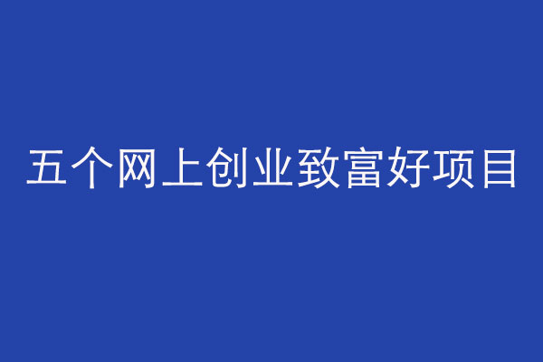 五个适合网上创业致富的好项目